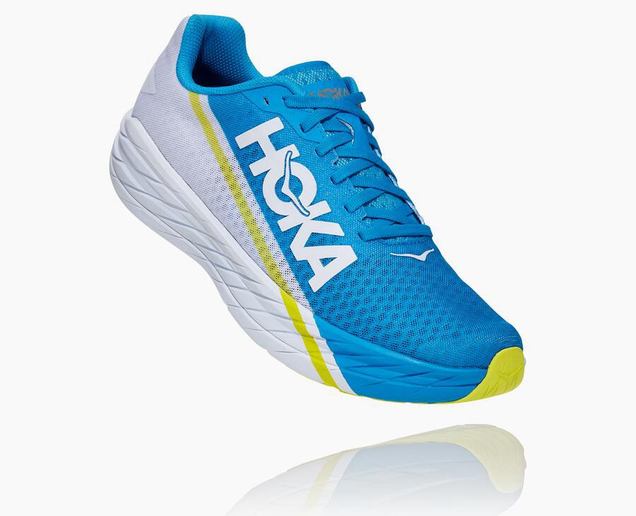 Hoka One One Hardloopschoenen Dames - Rocket X - Wit/Blauw - XJ7406315